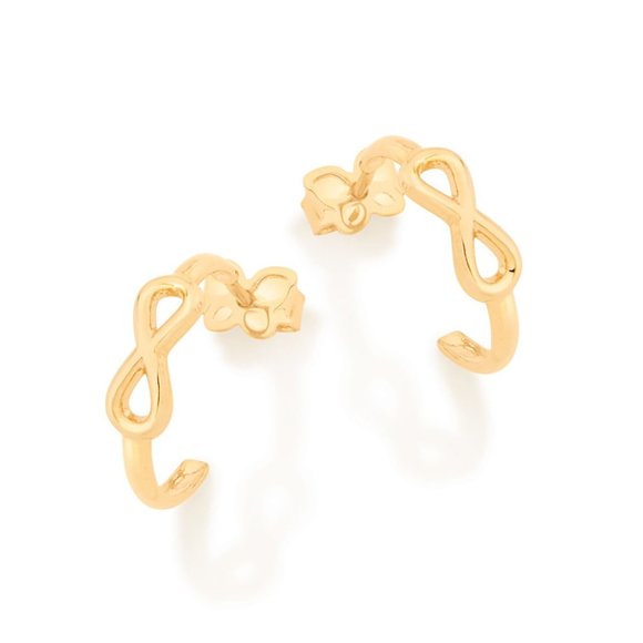 Infinite half hoop earring with gold plated - Picture 1 of 3